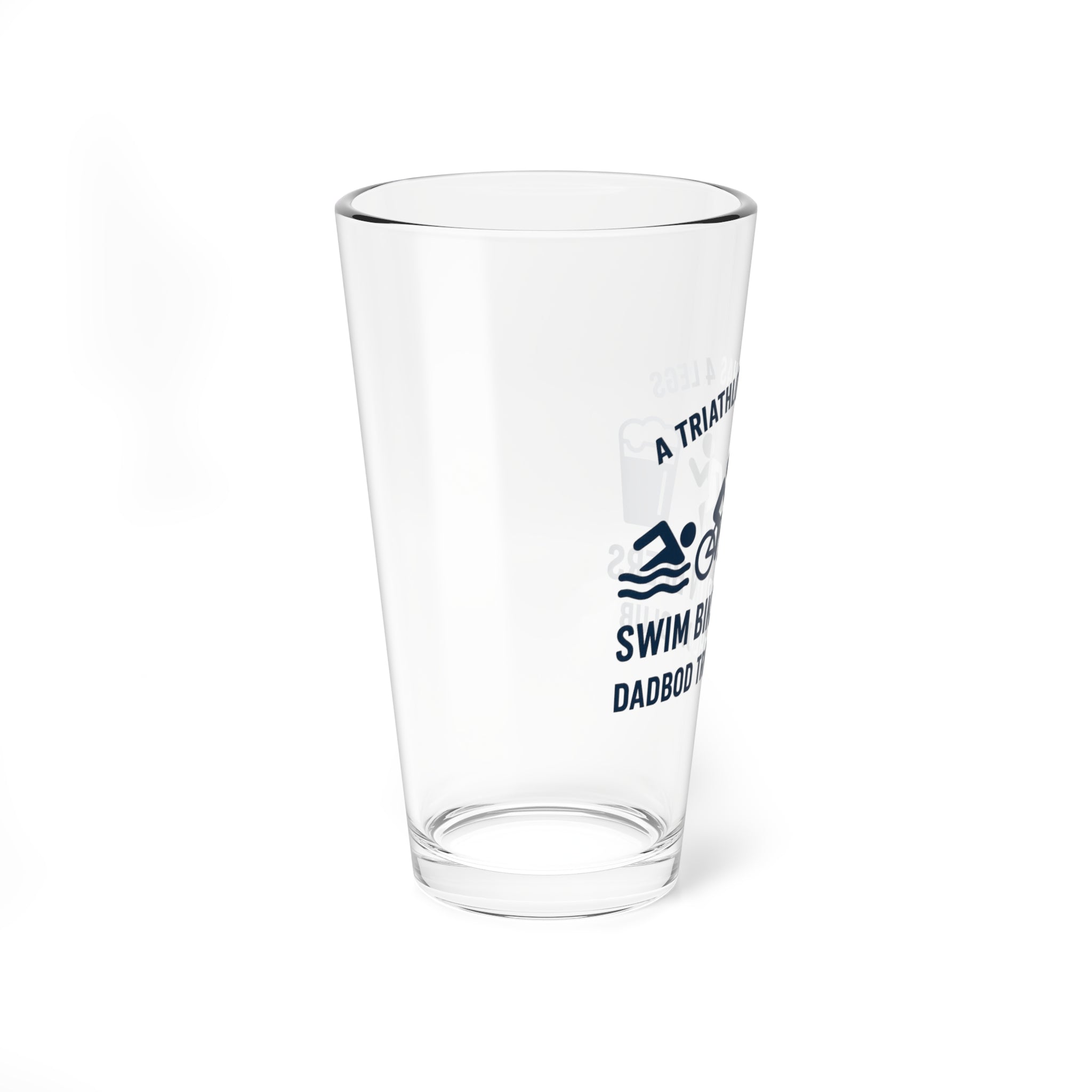 A Triathlon Has 4 Legs: Swim Bike Run Beers" 16oz Beer Glass